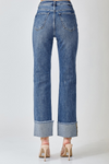 Risen high rise straight cuffed relaxed jeans