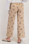 Western printed washed twill pants
