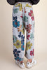 Floral print washed terry pants