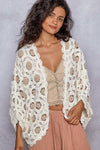 Long sleeve relaxed fit cardigan in chenille