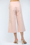 High waisted cropped wide leg pants with gold buttons