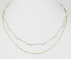 Gold Chain with Dainty Pearls Layered 16"-18" Necklace