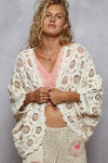 Long sleeve relaxed fit cardigan in chenille