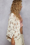 Long sleeve relaxed fit cardigan in chenille