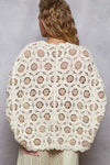 Long sleeve relaxed fit cardigan in chenille