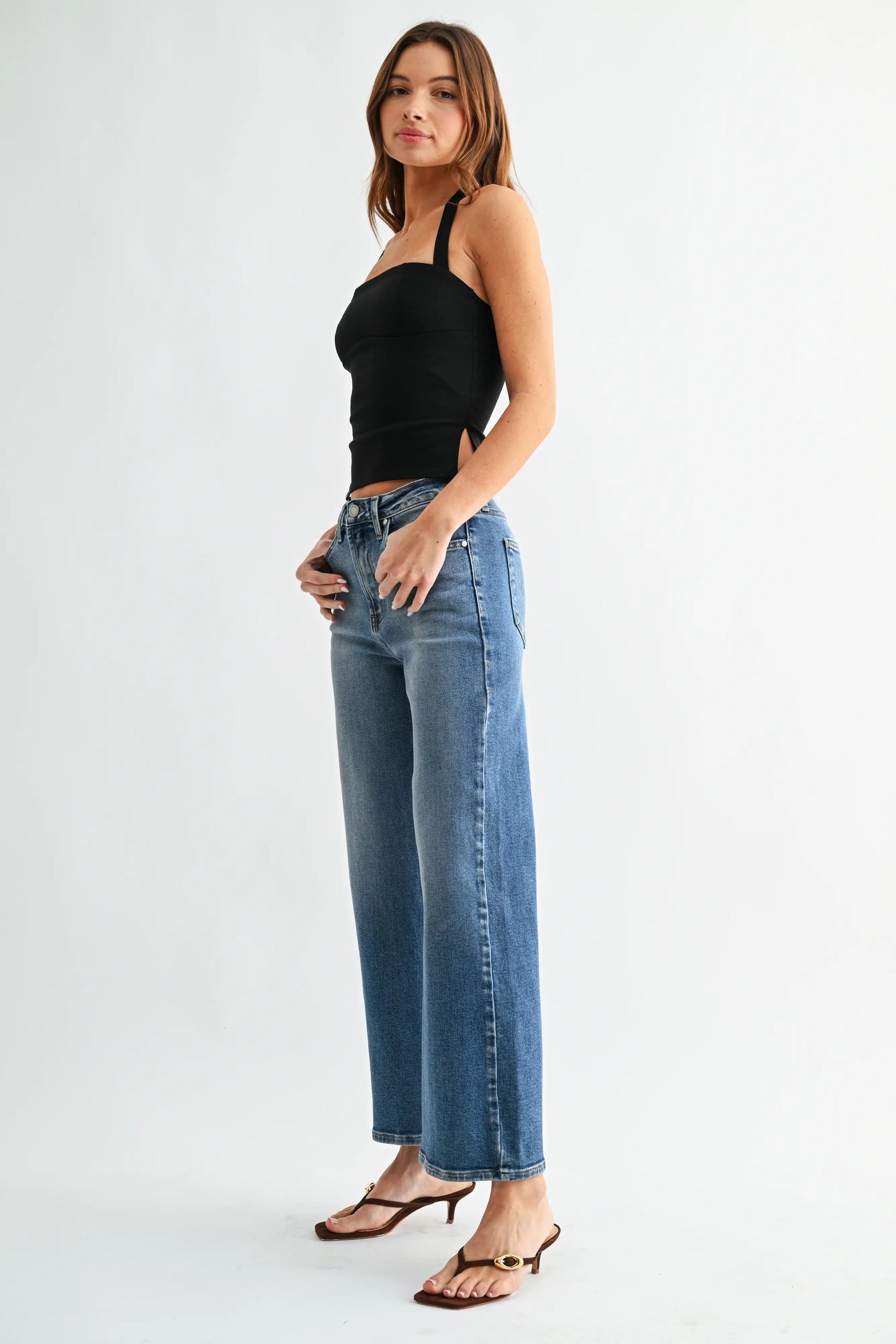 JBD (Just Black Denim) Collection High Rise Wide Leg Jeans