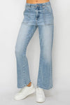 Risen high rise ankle flare patch pocket jeans