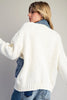 Denim knit mixed media jacket