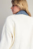 Denim knit mixed media jacket