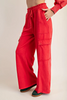 RESTOCKED RED Snow washed cargo sweatpants