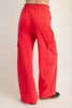 RESTOCKED RED Snow washed cargo sweatpants