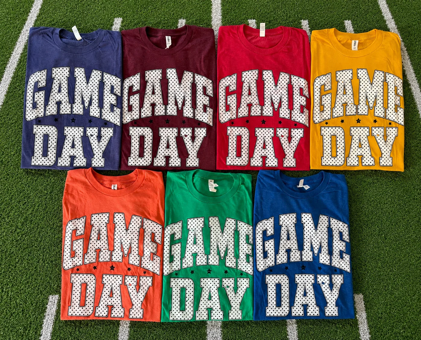 School Colored Game Day Polka Dots Tee Shirts