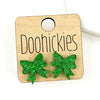 Doohickies 15mm Christmas sparkle bow stud earrings