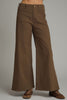 Solid knit wide leg pants featuring front pockets