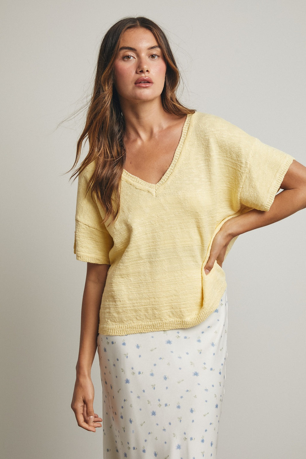Lightweight v-neck sweater top