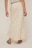 Floral midi skirt with elastic waist and drawstring