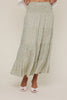 Ditsy floral tiered midi skirt with smocked waistband