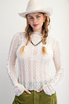 Lace fitted and slim silhouette top