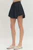 Solid elastic waist short featuring adjustable drawstring detail