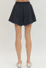 Solid elastic waist short featuring adjustable drawstring detail