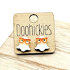 Doohickies nerdy ghost acrylic Halloween stud earrings