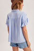 Ruffle sleeve pleated detail button down shirt