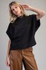 Solid mock neck short sleeve top