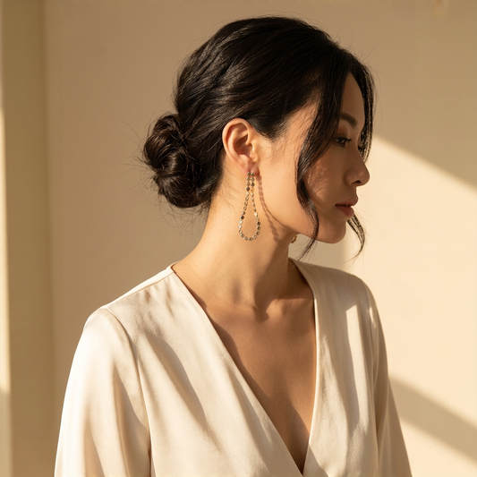 Andante delicate gold disc rope earrings