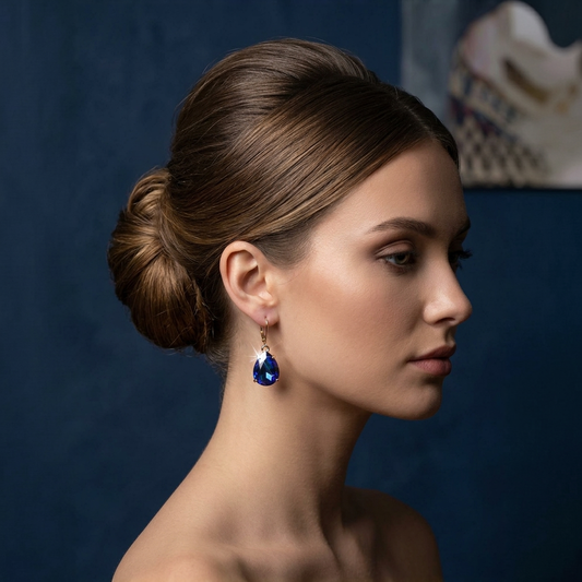 Chic & Chic teardrop shape large stone earrings