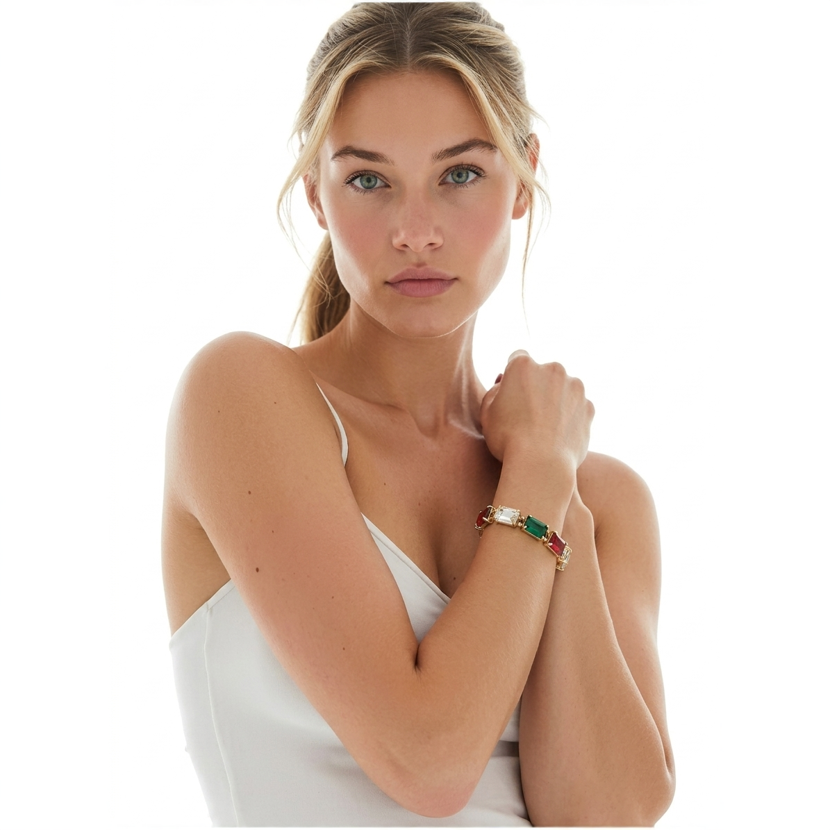 Christmas gem bracelet