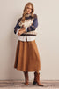Stretched Suede A-Line Midi Skirt