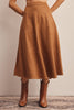 Stretched Suede A-Line Midi Skirt