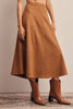 Stretched Suede A-Line Midi Skirt