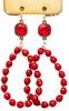 10mm bronze/red cushion cut connector on red bead teardrop earring  Ivy and Pearl Boutique   