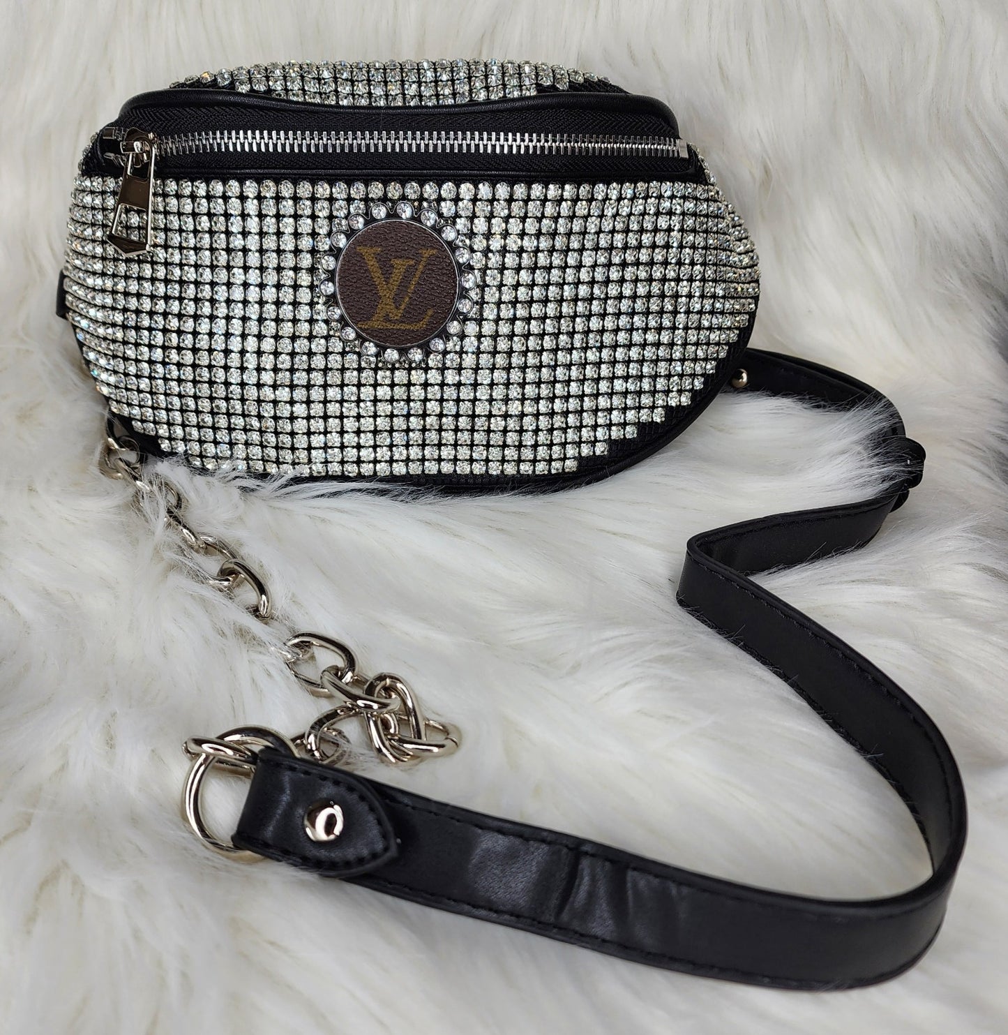 Repurposed LV Rhinestone belt bag purse  Ivy and Pearl Boutique   