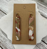 Marbled bars lightweight polymer clay earrings Earrings Lucia J Creations Marbled Pink White Red Turquoise  