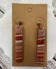 Marbled bars lightweight polymer clay earrings Earrings Lucia J Creations Marbled/Striped Pink White Turquoise  