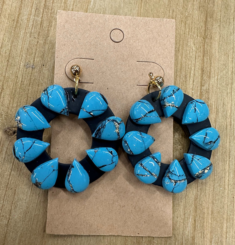 Teardrop flowers lightweight polymer clay earrings Earrings Lucia J Creations   