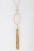 Lavalier necklace with stone and chain tassel  Ivy and Pearl Boutique   