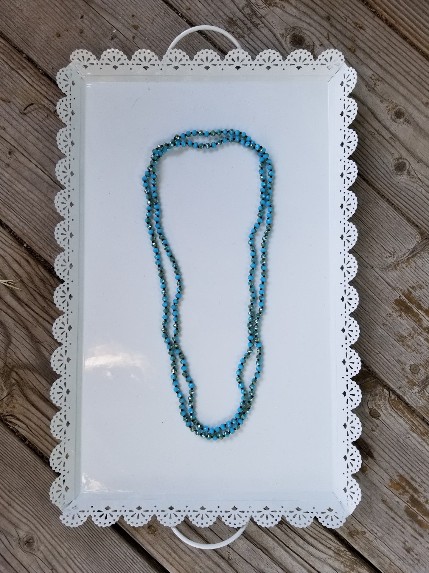 Faceted 6mm beaded 60-inch necklace  Ivy and Pearl Boutique   