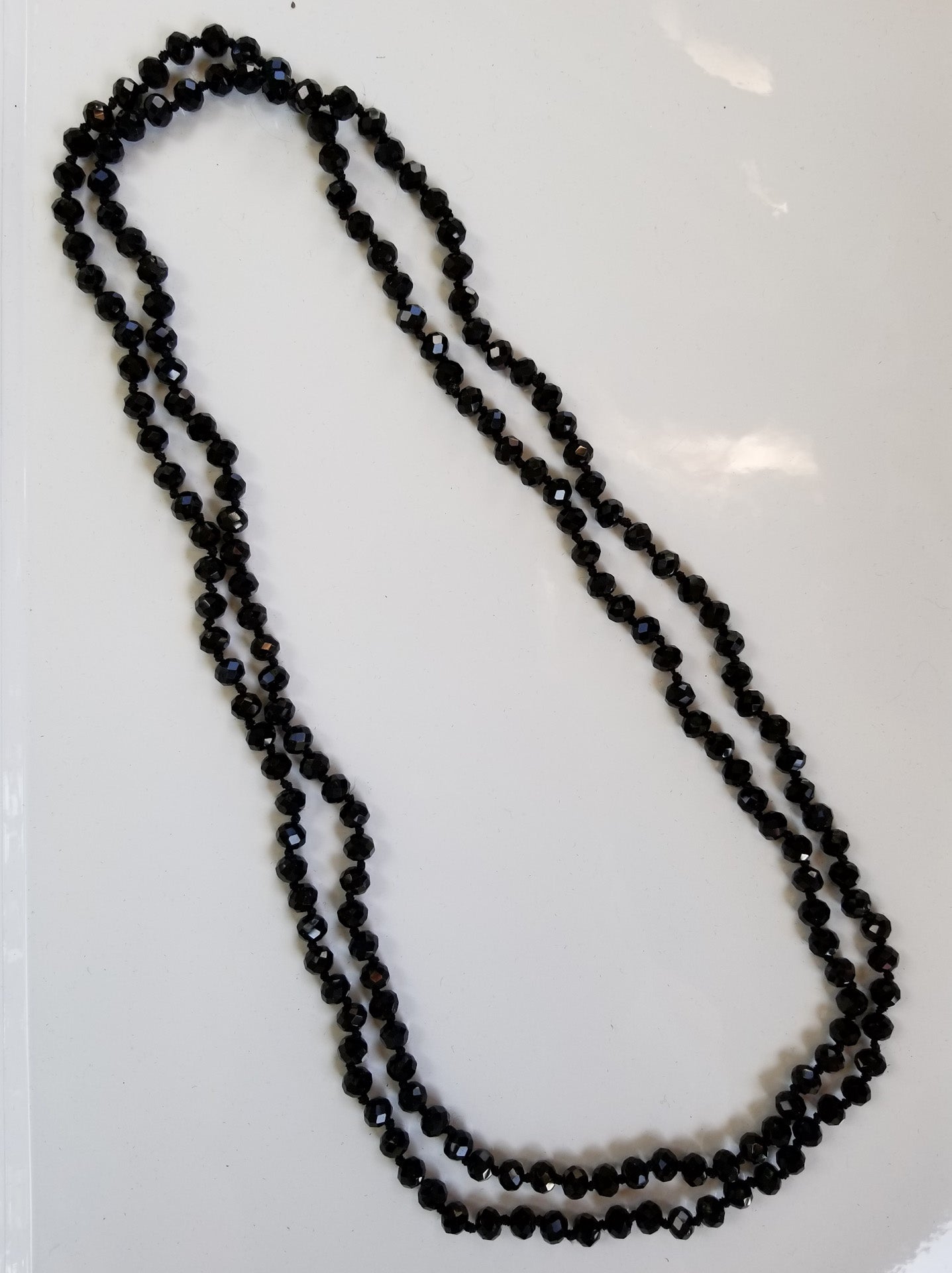 60-inch 8mm faceted crystal beaded necklace  Ivy and Pearl Boutique   