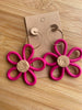 Pink daisies lightweight polymer clay earrings Earrings Lucia J Creations   