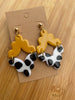 Yellow Cowhead handmade lightweight polymer clay earrings Earrings Lucia J Creations   