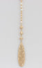 Adjustable rose-gold necklace with alternating beads/gems and hammered pendant  Ivy and Pearl Boutique   