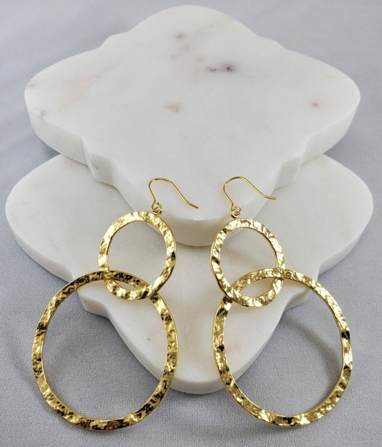 Andante Gold Dipped Brass Small/Large Loop Earring  Ivy and Pearl Boutique   