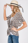 Animal print cardigan top with tie  Ivy and Pearl Boutique   