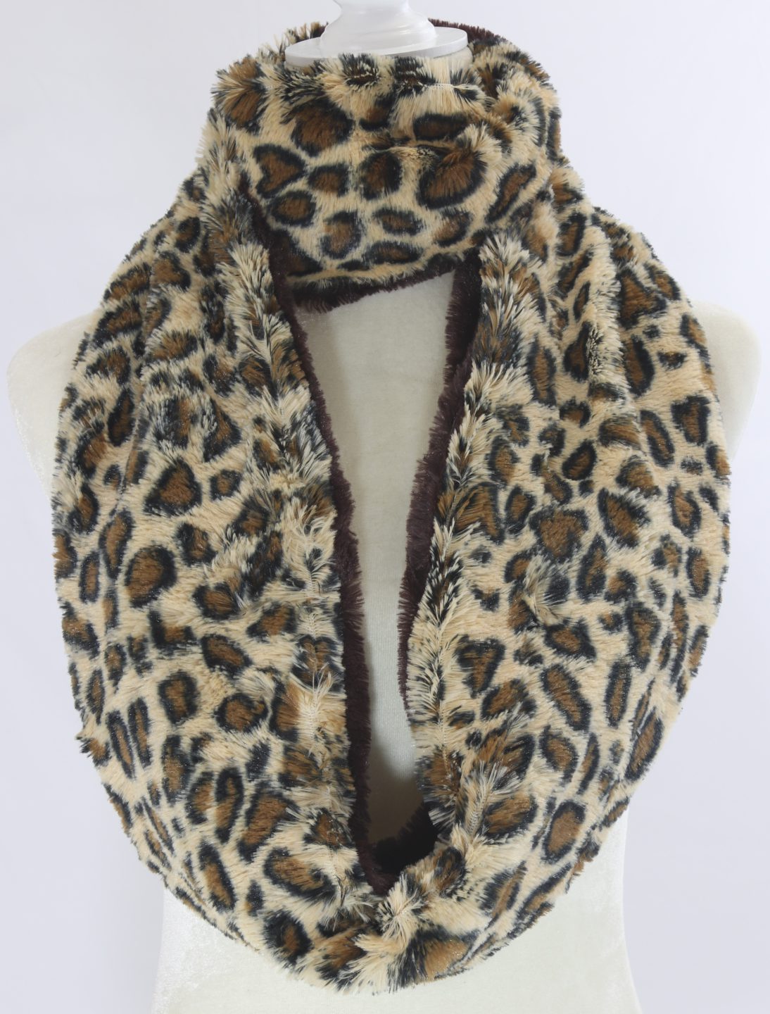 Animal print fur infinity scarf  Ivy and Pearl Boutique   