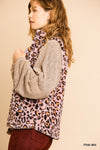 Animal Print Sleeveless Fuzzy Zip Front Vest with Pockets  Ivy and Pearl Boutique   