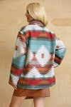 Aztec pattern outer jacket with pockets  Ivy and Pearl Boutique   