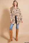 Aztec Boho Tribal Vintabe Button Down Shacket  Ivy and Pearl Boutique   